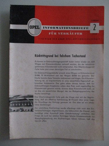 Opel informationsbriefe für - opel,